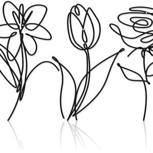 Blooming Elegance: 3-Piece Metal Flower Wall Décor Set